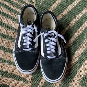 Black and white lace up vans